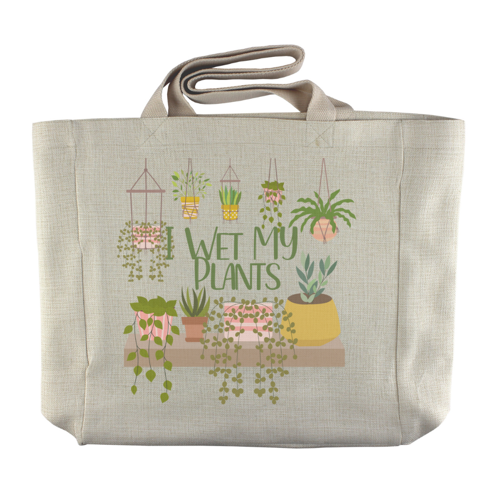 I Wet My Plants | Hanging Houseplant Themed Reusable Canvas Grocery Tote - Dream Maker Pins