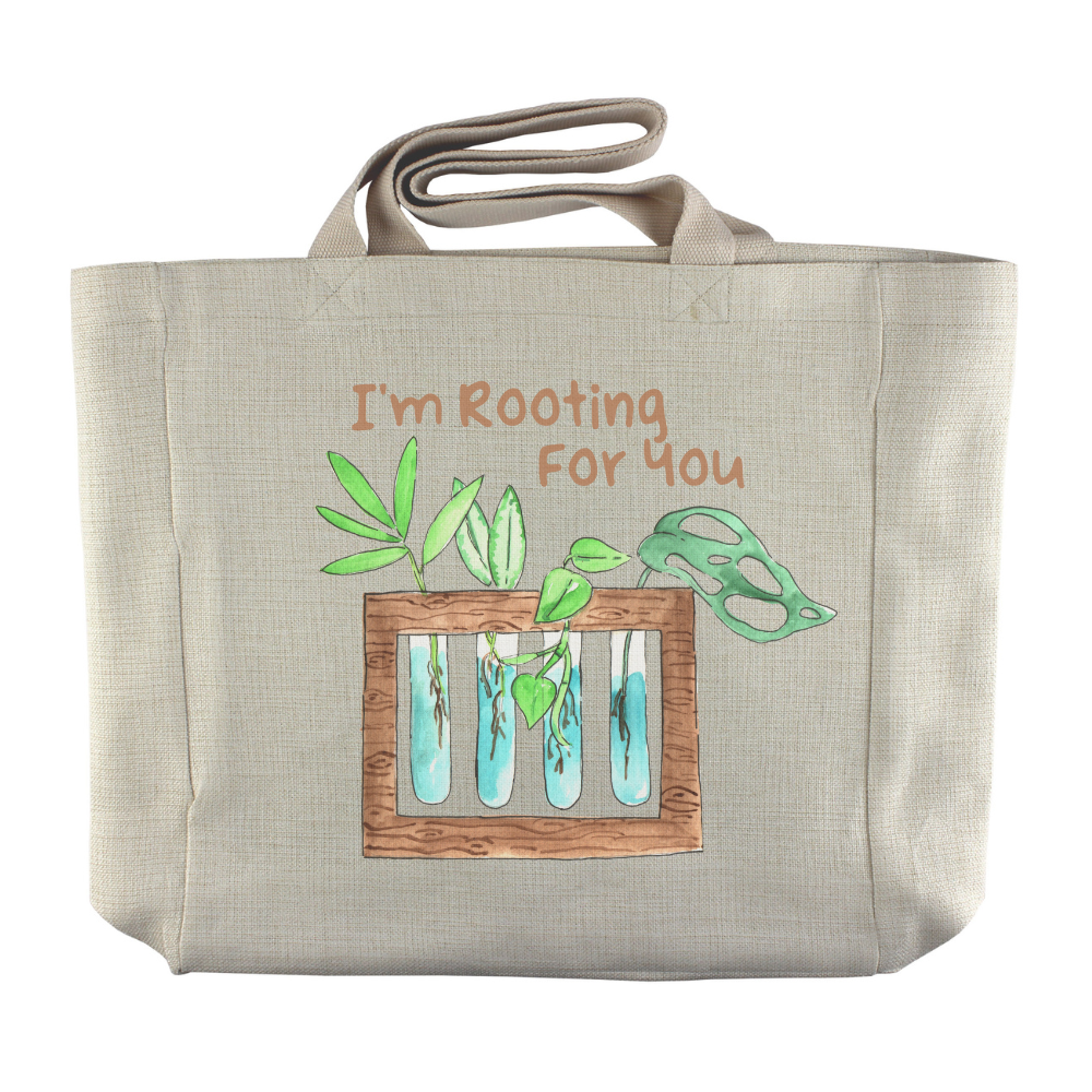 I'm Rooting For You | Houseplant Propagation Themed Reusable  Grocery Tote - Dream Maker Pins