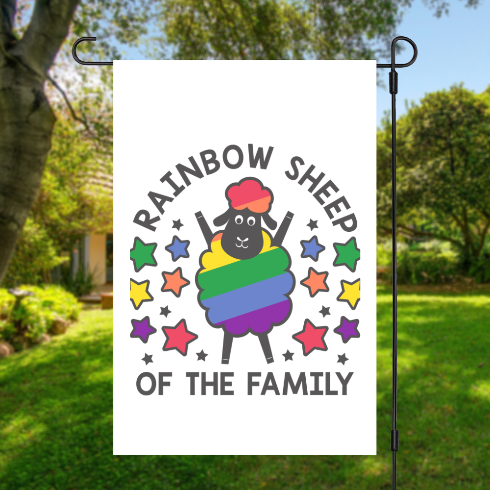 Rainbow Sheep Of The Family | Garden Flag - Dream Maker Pins