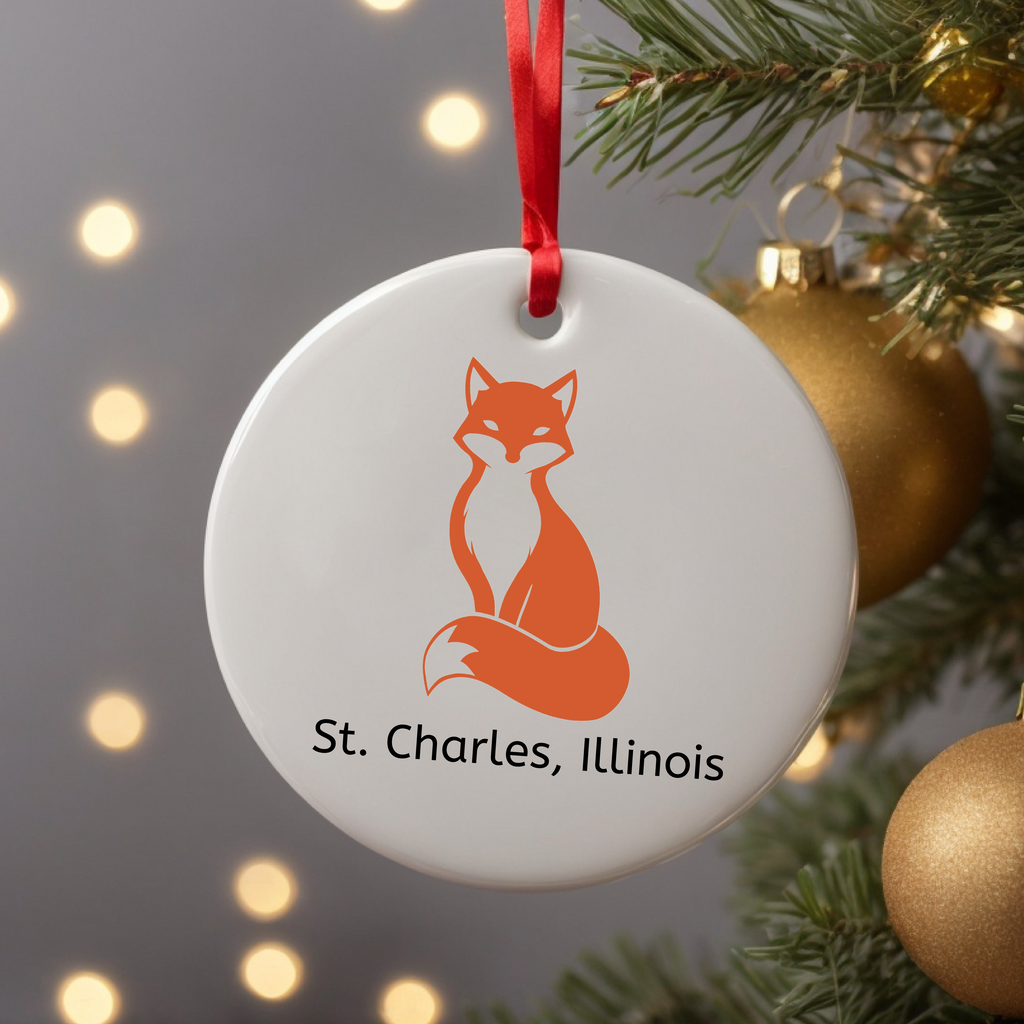 St Charles, IL Ceramic Christmas Ornament - Dream Maker Pins