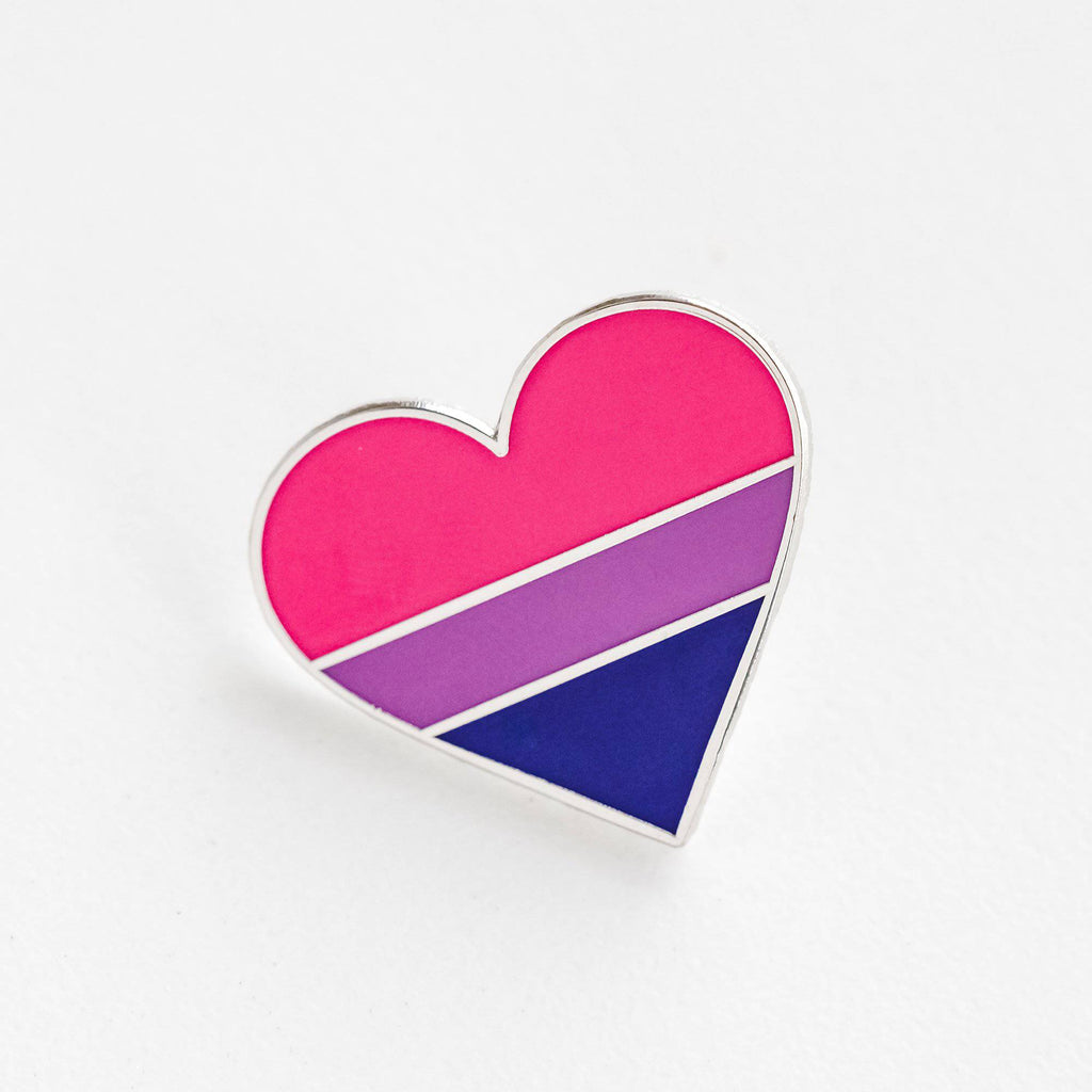 Bisexual Heart Pride Flag Enamel Pin - Dream Maker Pins