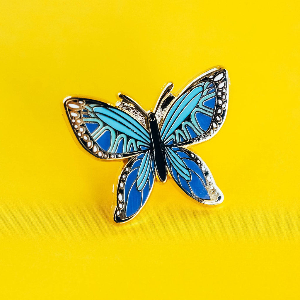 Blue Butterfly Enamel Pin - Dream Maker Pins