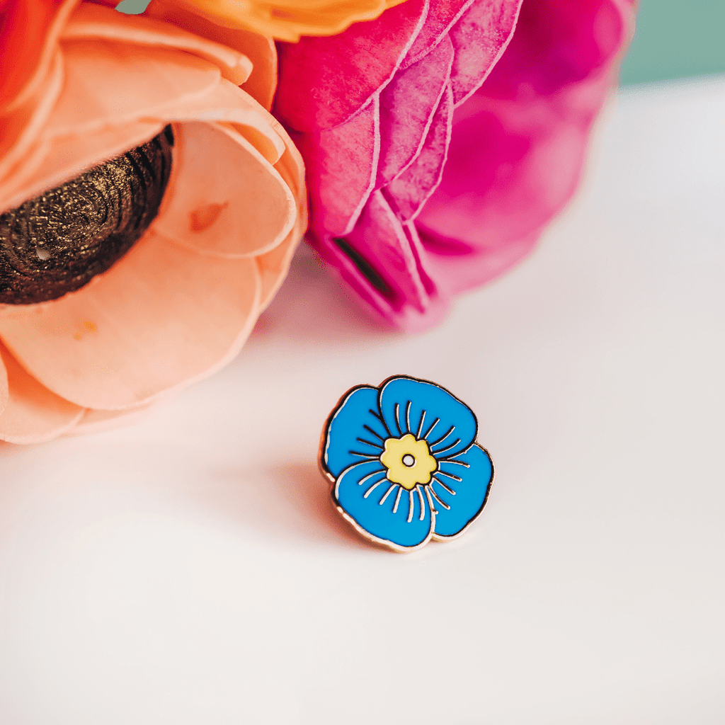 Himalayan Blue Poppy Enamel Pin - Dream Maker Pins