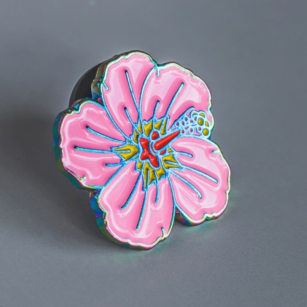 Light Pink Hibiscus Enamel Pin - Dream Maker Pins