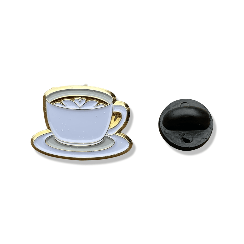 White Coffee Cup Enamel Pin - Dream Maker Pins