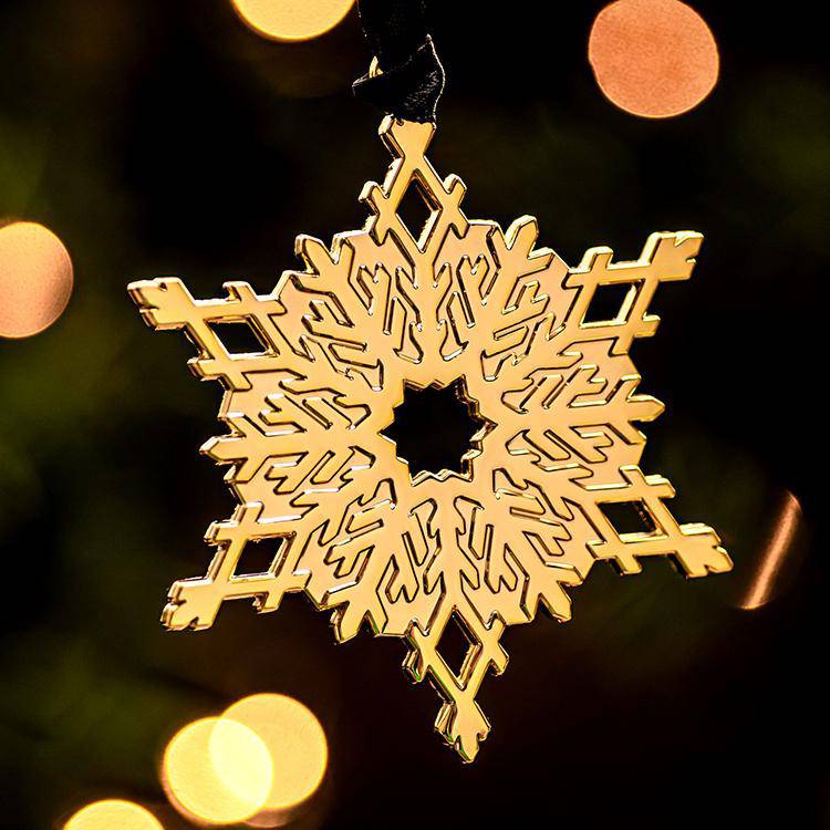 Gold Snowflake Metal Christmas Ornament - Dream Maker Pins