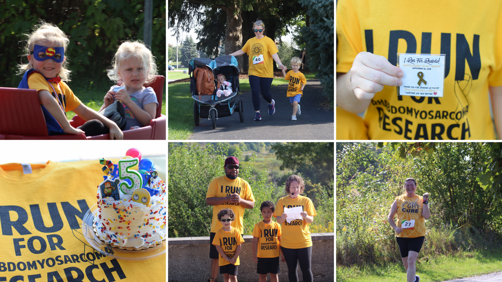 Touching moments and fundraising success at the Run for Rhabdo Research 5k event, supporting children battling Rhabdomyosarcoma.
