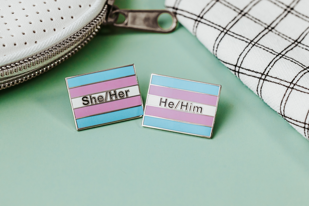 dream maker pins trans flag pronoun pins