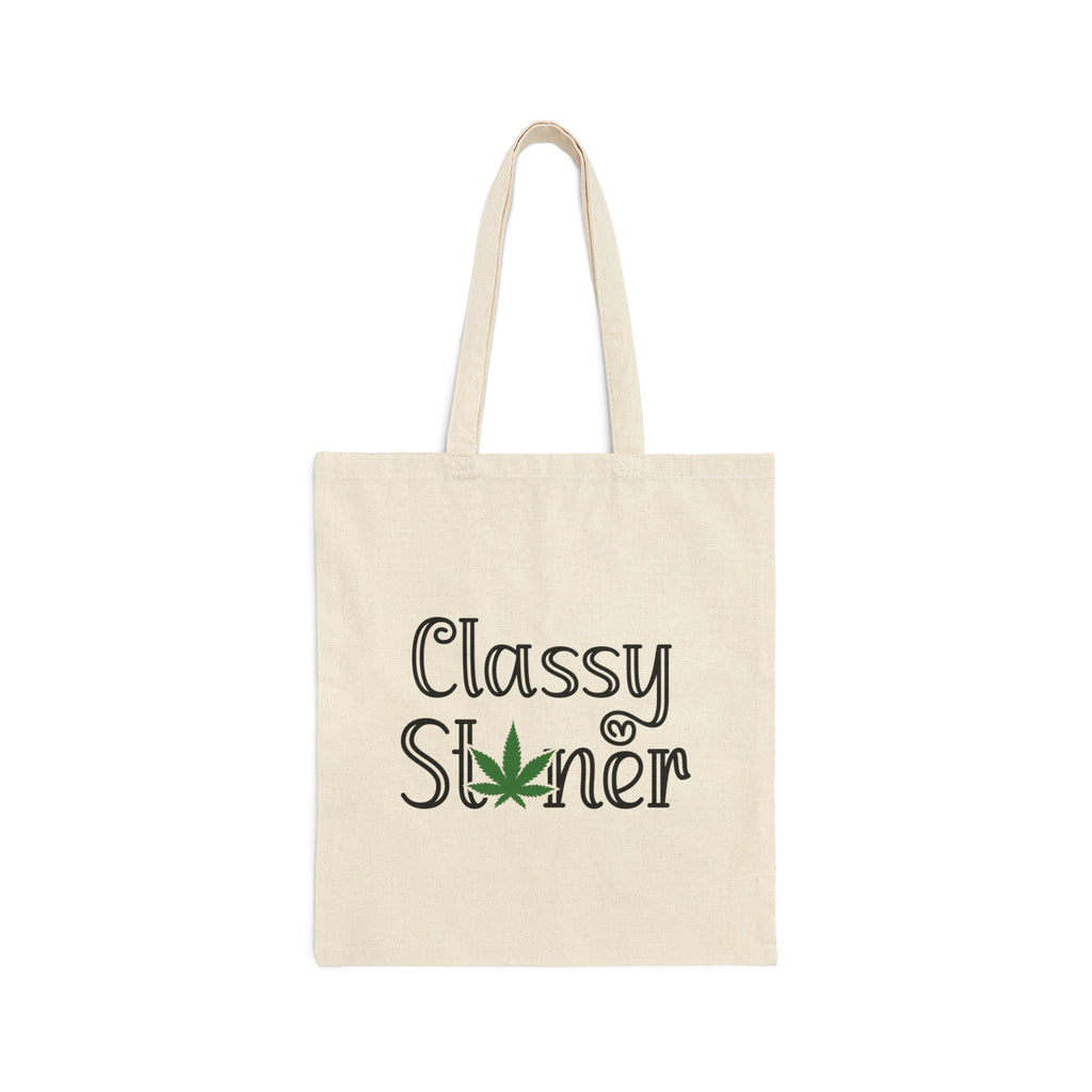 Classy Stoner | 420 Themed Reusable Cotton Canvas Tote Bag - Dream Maker Pins