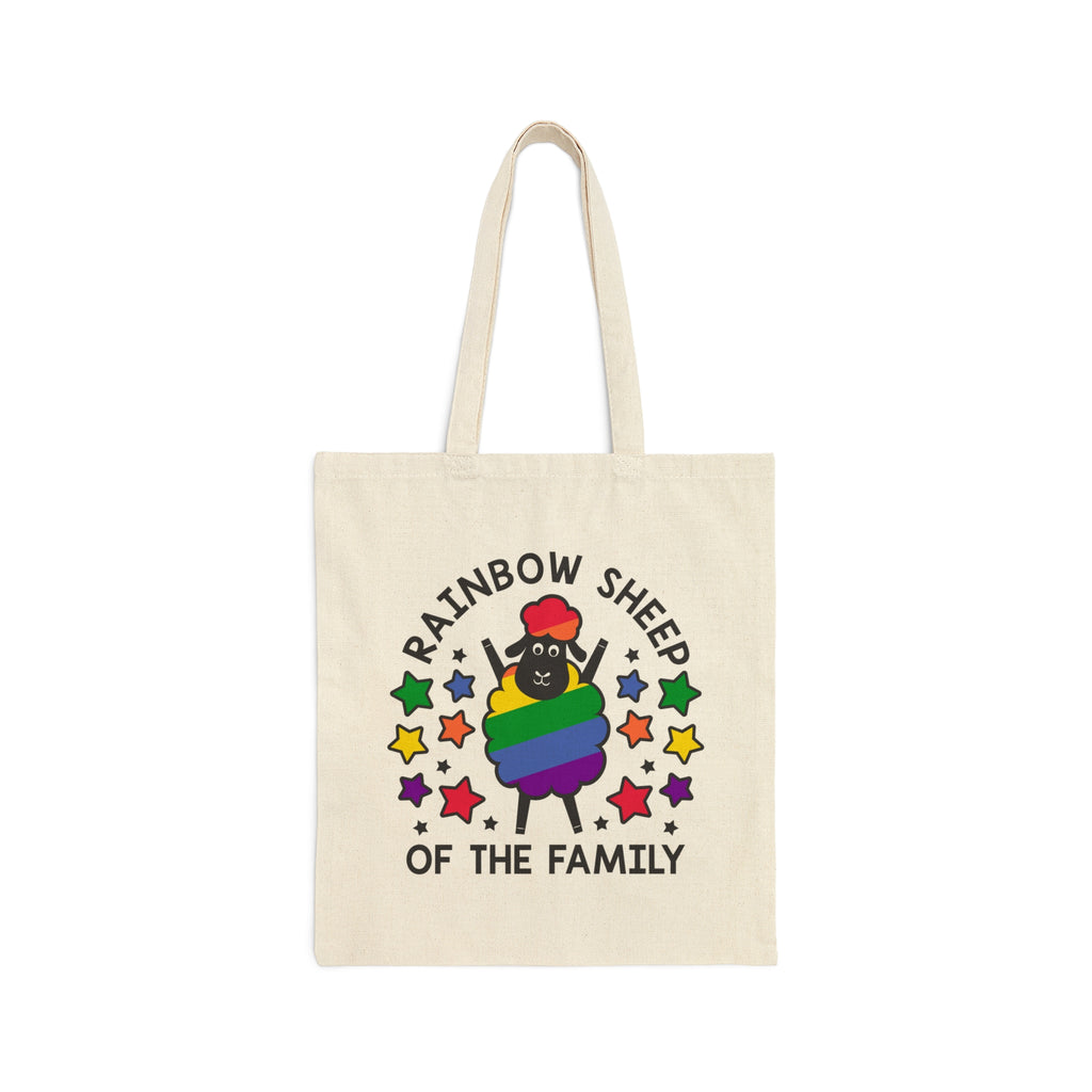 Rainbow Sheep of the Family | LGBTQIA Themed Reusable Cotton Canvas Tote Bag - Dream Maker Pins
