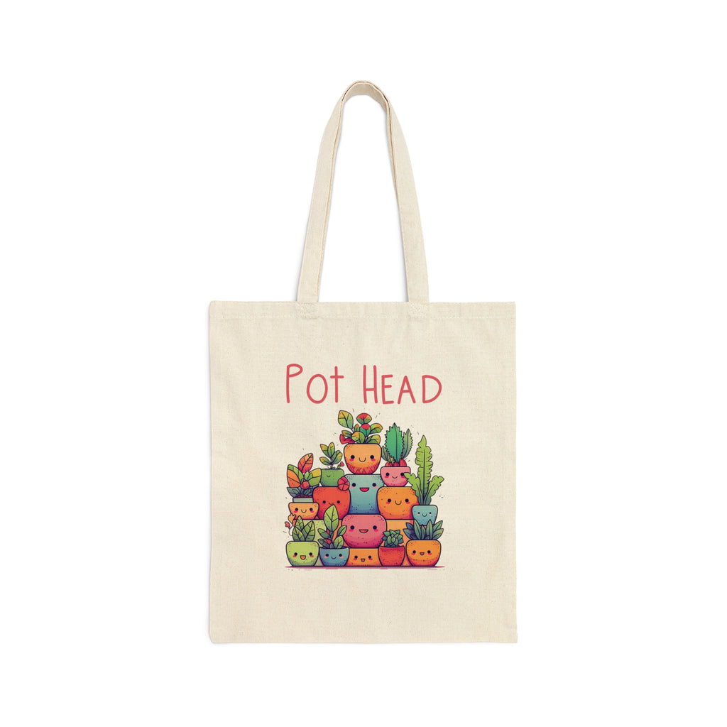 Pot Head | Cotton Canvas Tote Bag - Dream Maker Pins