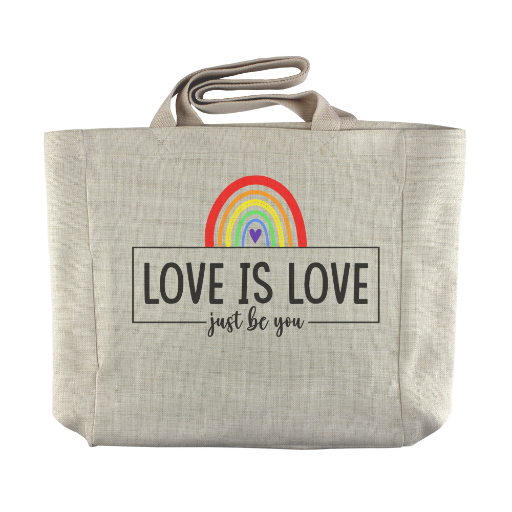 Love is Love, Just Be You | LGBTQIA+ Themed Reusable Canvas Grocery Tote - Dream Maker Pins
