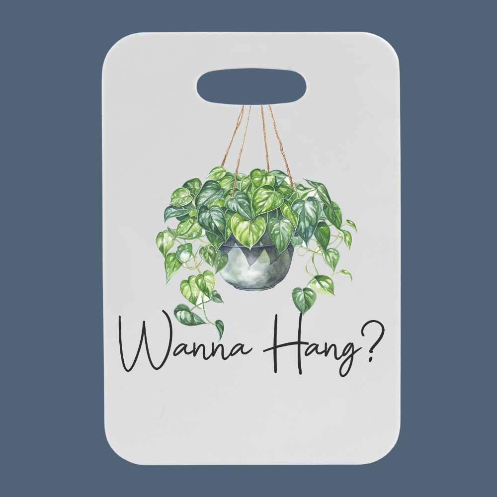 Wanna Hang | Houseplant Themed Customizable Luggage Tag | Bag Tag - Dream Maker Pins