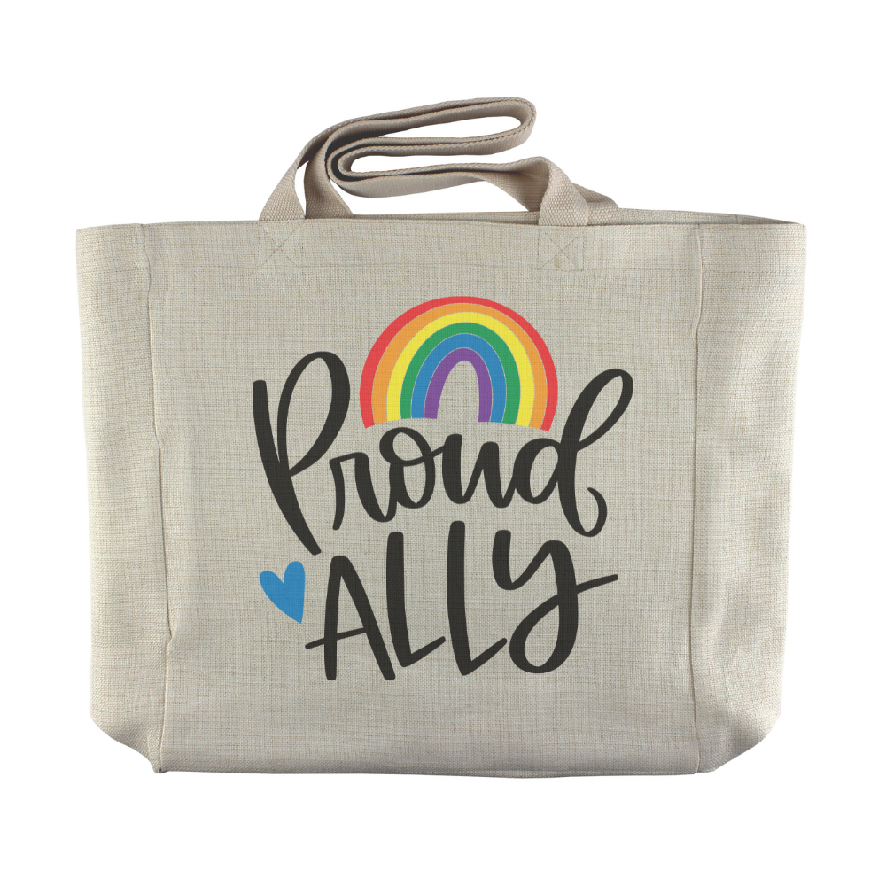 Proud Ally | LGBTQ Ally Themed Reusable Canvas Grocery Tote - Dream Maker Pins