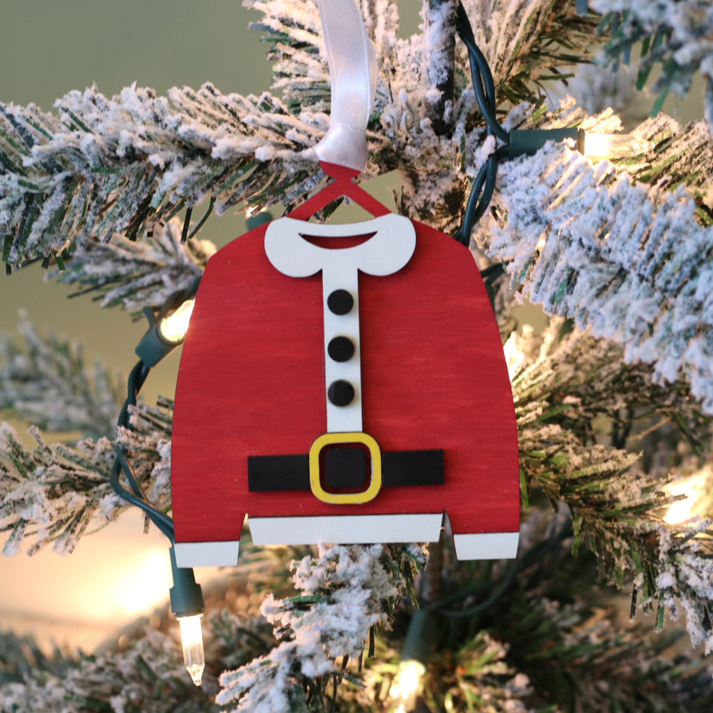 Santa Sweater Wood Christmas Ornament - Dream Maker Pins
