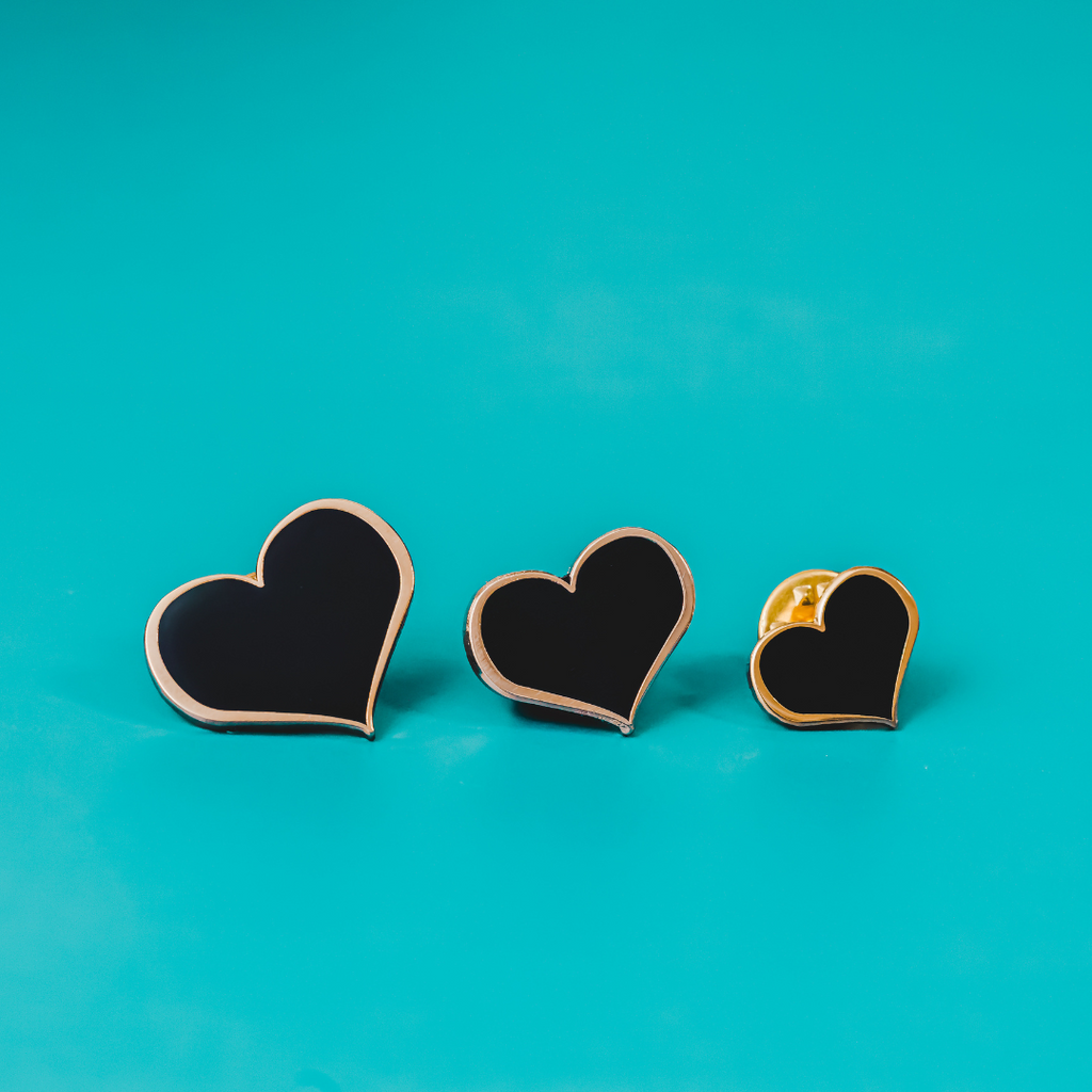 Black Heart Enamel Pin - Dream Maker Pins