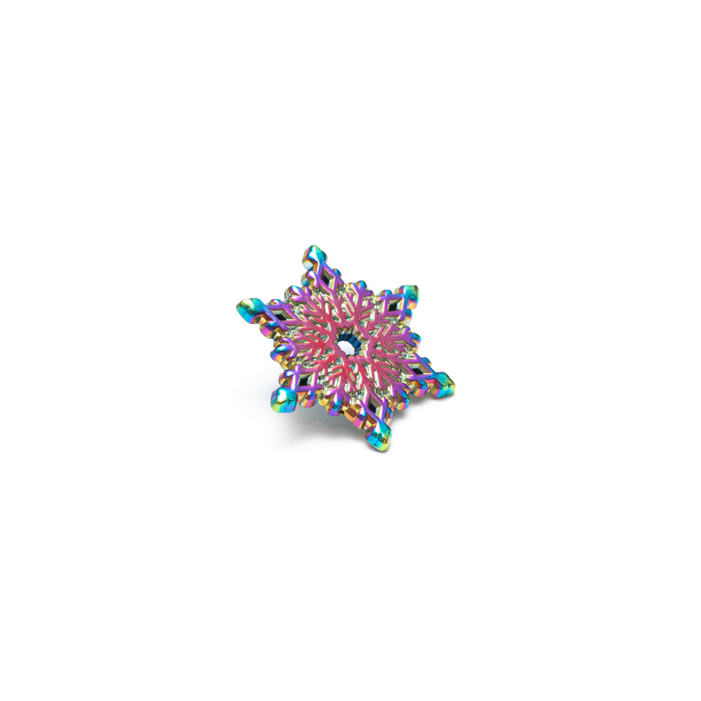 Rainbow Metal Snowflake Enamel Pin - Dream Maker Pins