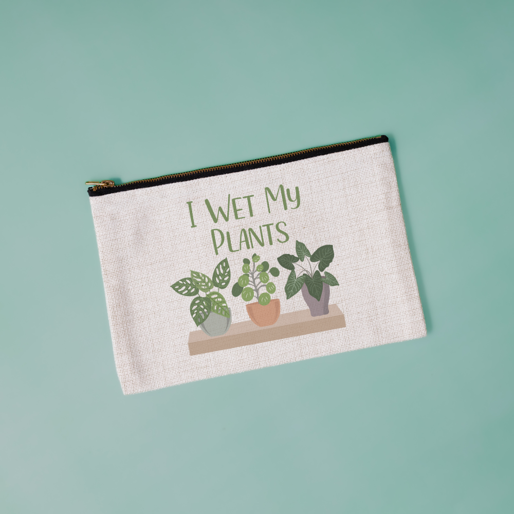 I Wet My Plants  Houseplant Graphic Makeup Bag – Dream Maker Pins