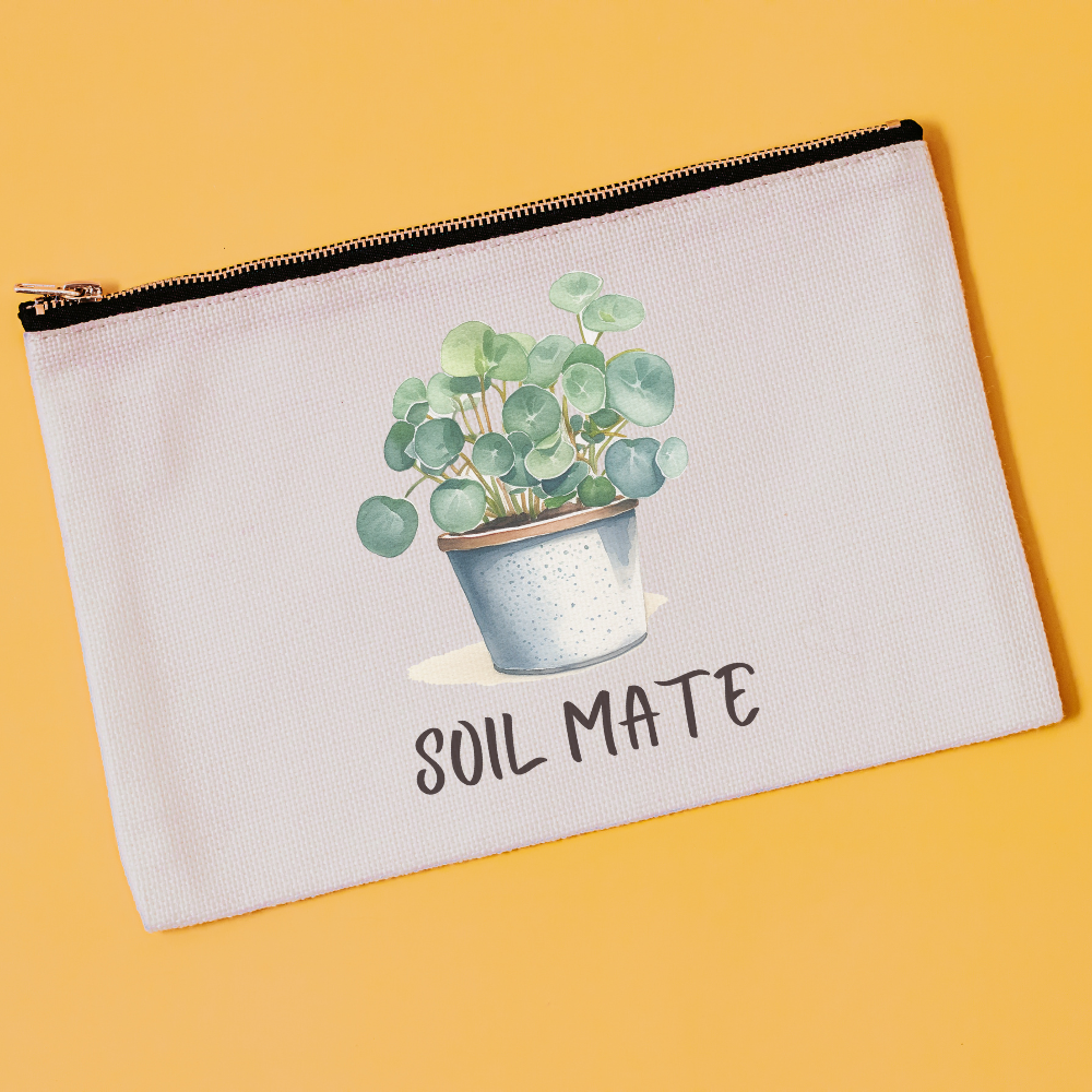 Soil Mate | Houseplant Themed Canvas Makeup Bag - Dream Maker Pins