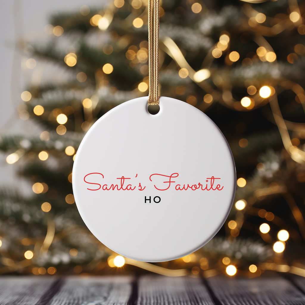 Santa's Favorite Ho Ceramic Christmas Ornament - Dream Maker Pins