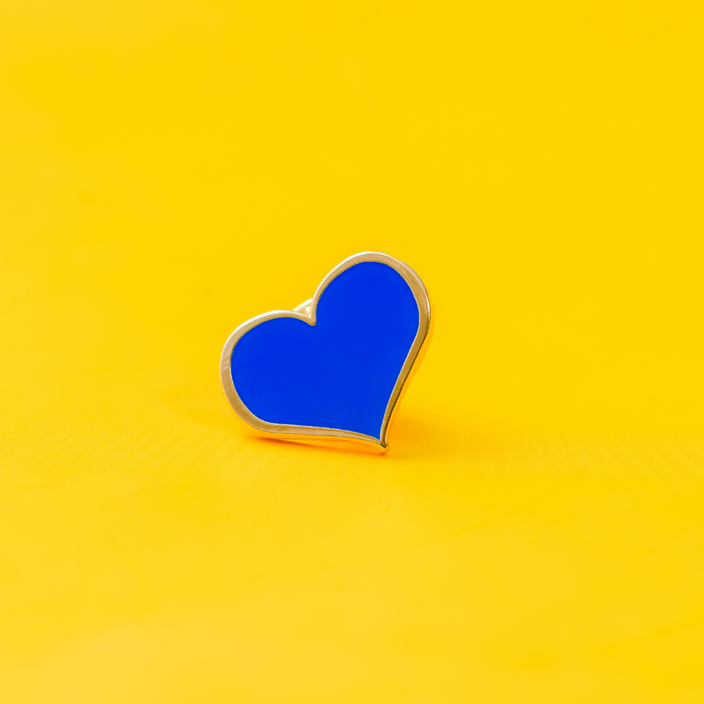 Blue Heart Enamel Pin - Dream Maker Pins