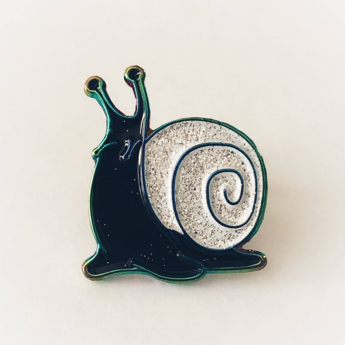 Black & White Snail Hard Enamel Pin 1