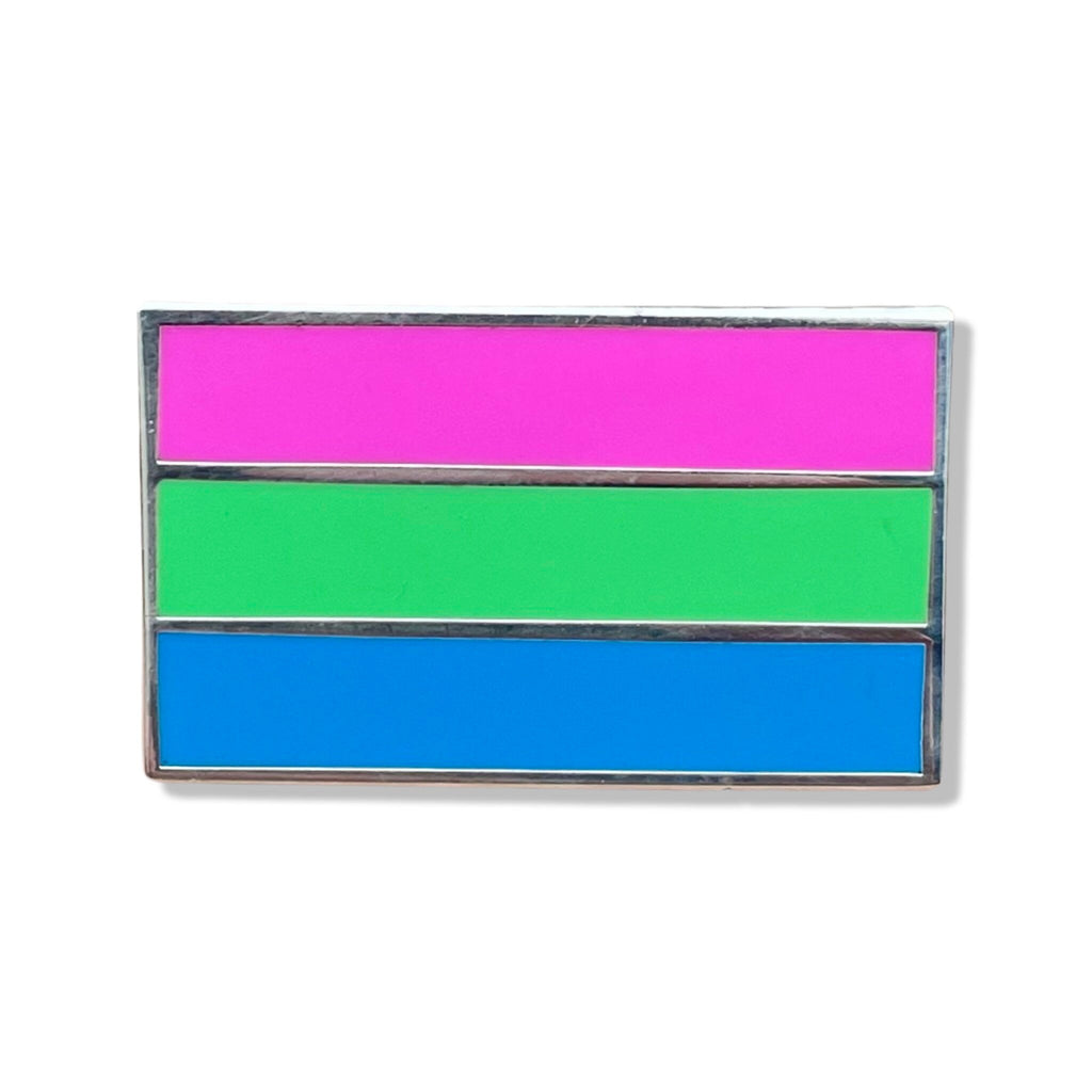 Poly pride flag enamel pin - poly pride, enamel pin, poly love
