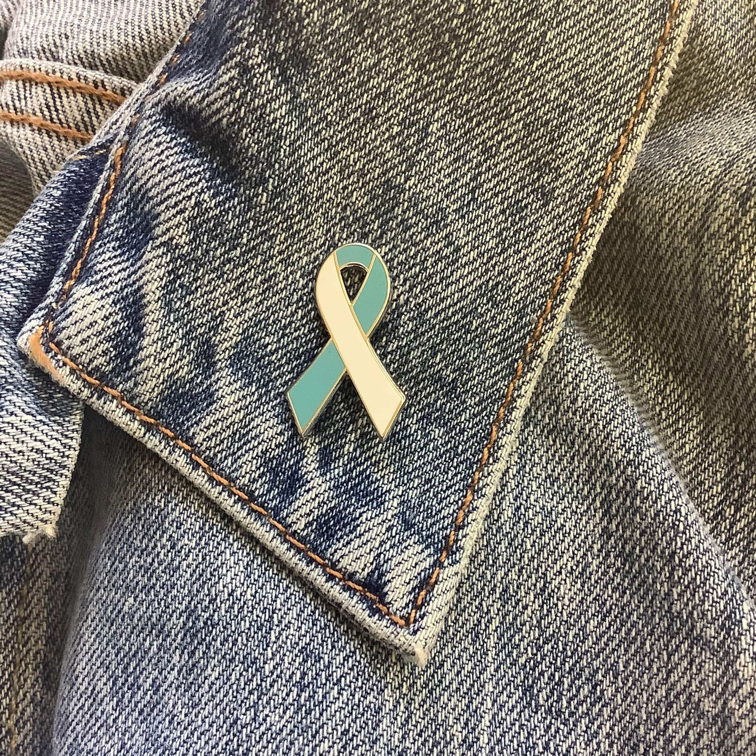 Cervical Cancer Pin – Hard Enamel Ribbon Brooch Accessory with Rubber ...
