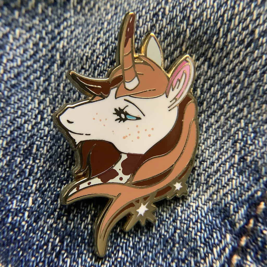 Chocolate Unicorn Enamel Pin - Dream Maker Pins
