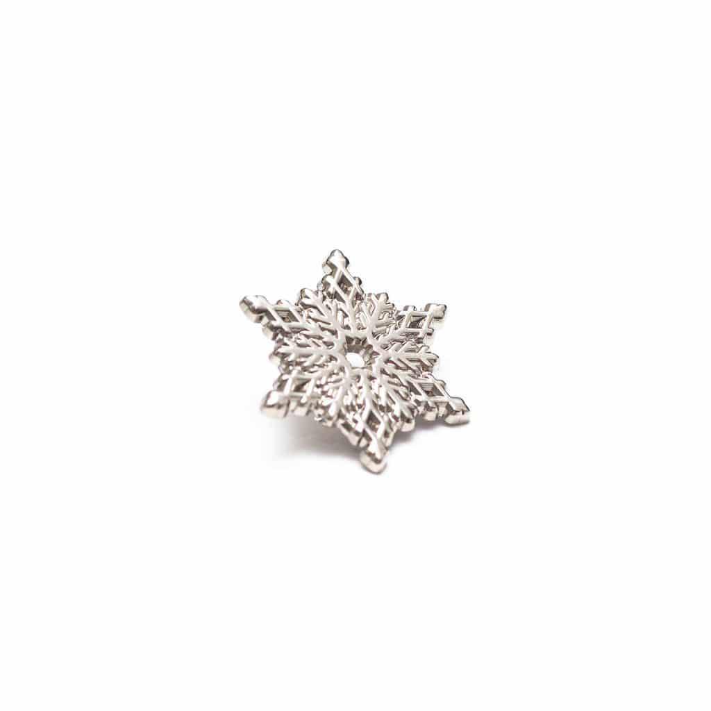 Chrome Silver Snowflake Enamel Pin - Dream Maker Pins