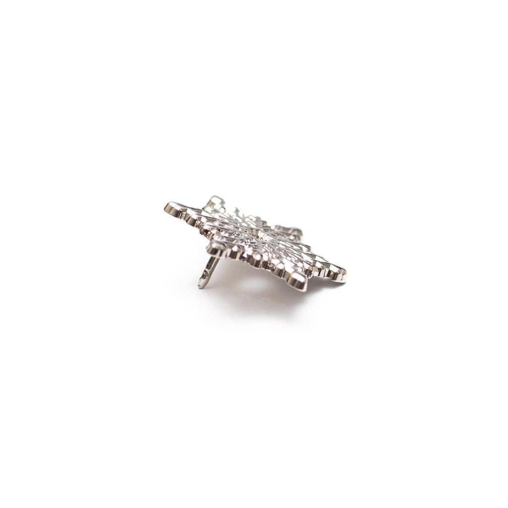 Chrome Silver Snowflake Enamel Pin - Dream Maker Pins