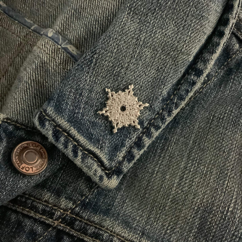 Chrome Silver Snowflake Enamel Pin - Dream Maker Pins