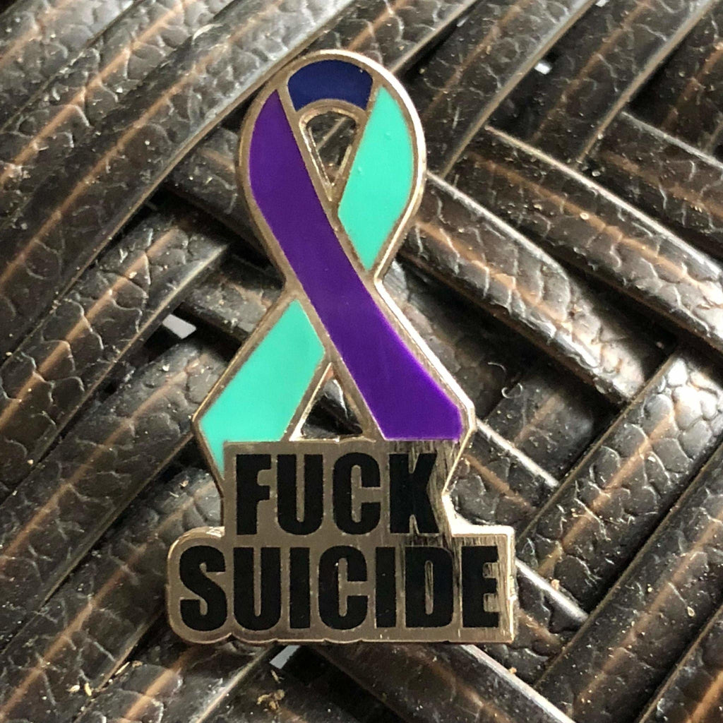 Fuck Suicide Ribbon Enamel Pin V1 - Dream Maker Pins