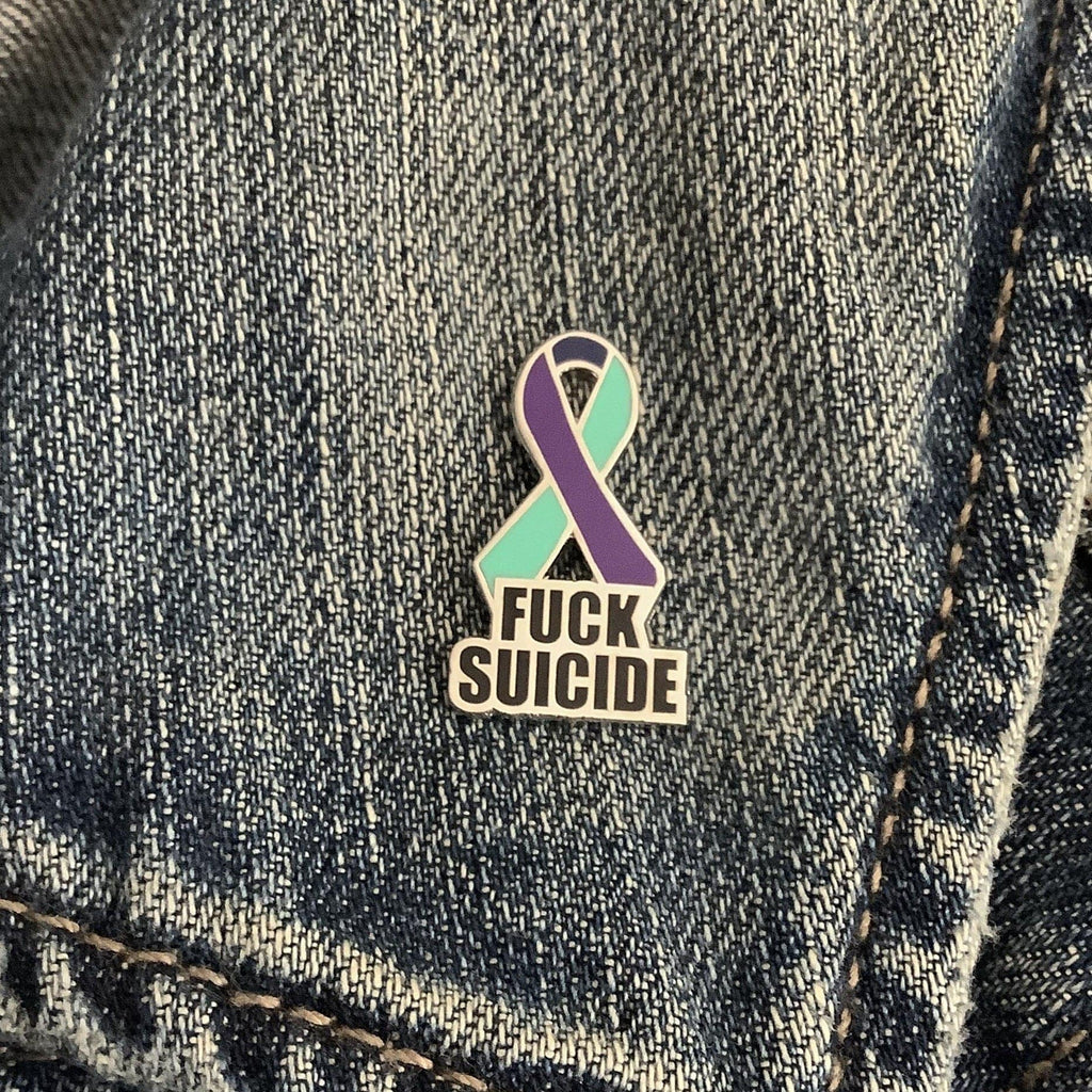 Fuck Suicide Ribbon Enamel Pin V1 - Dream Maker Pins
