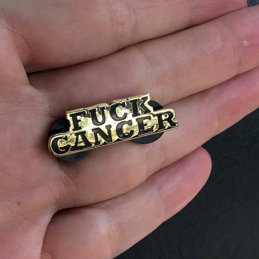 Gold Fuck Cancer Enamel Pin - Dream Maker Pins