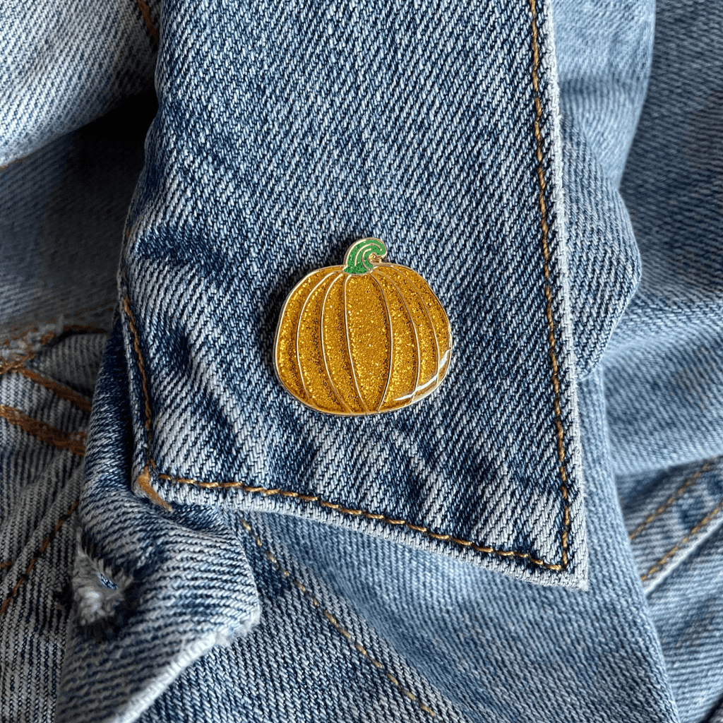 Gold Pumpkin Enamel Pin - Dream Maker Pins