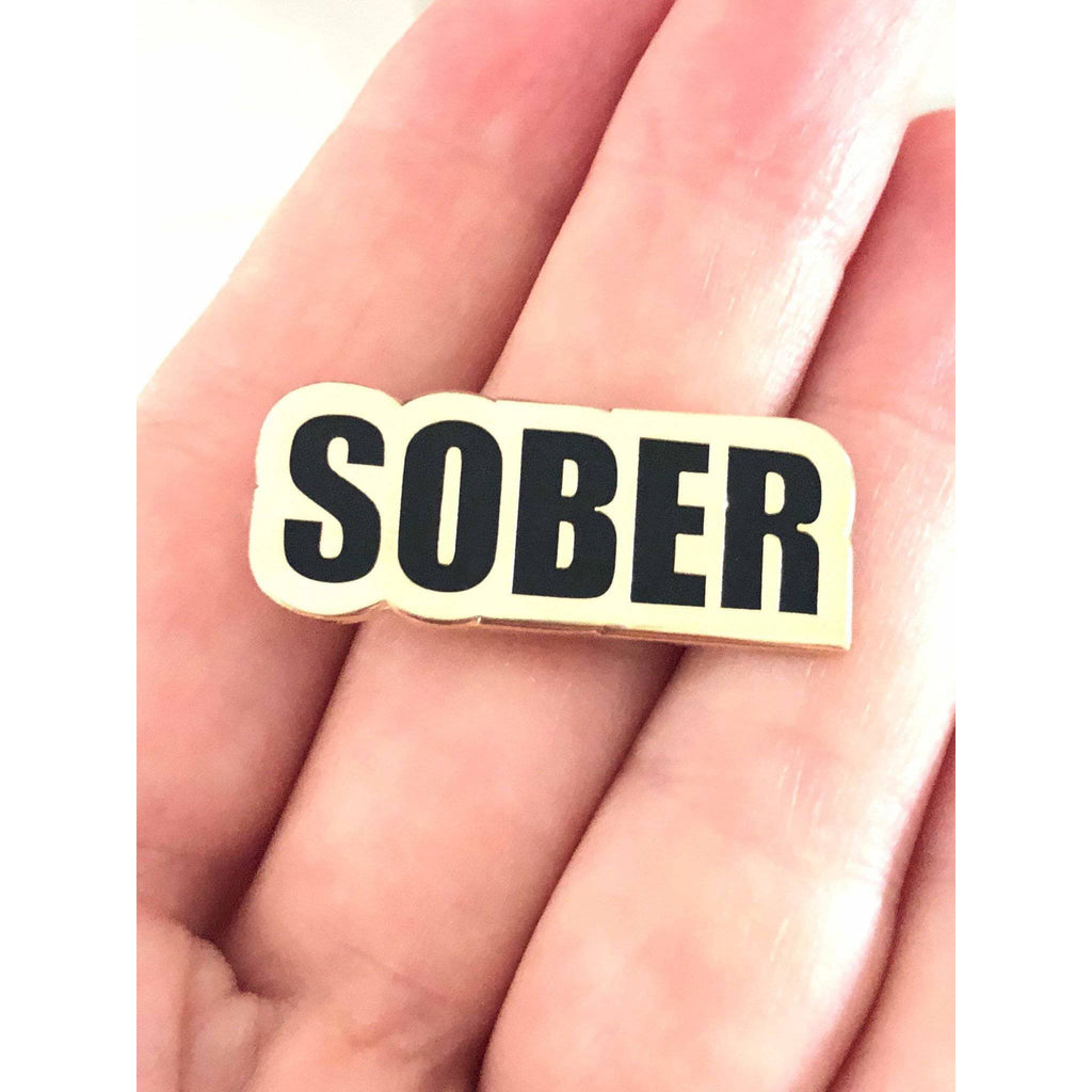 Gold Sober Enamel Pin - Dream Maker Pins