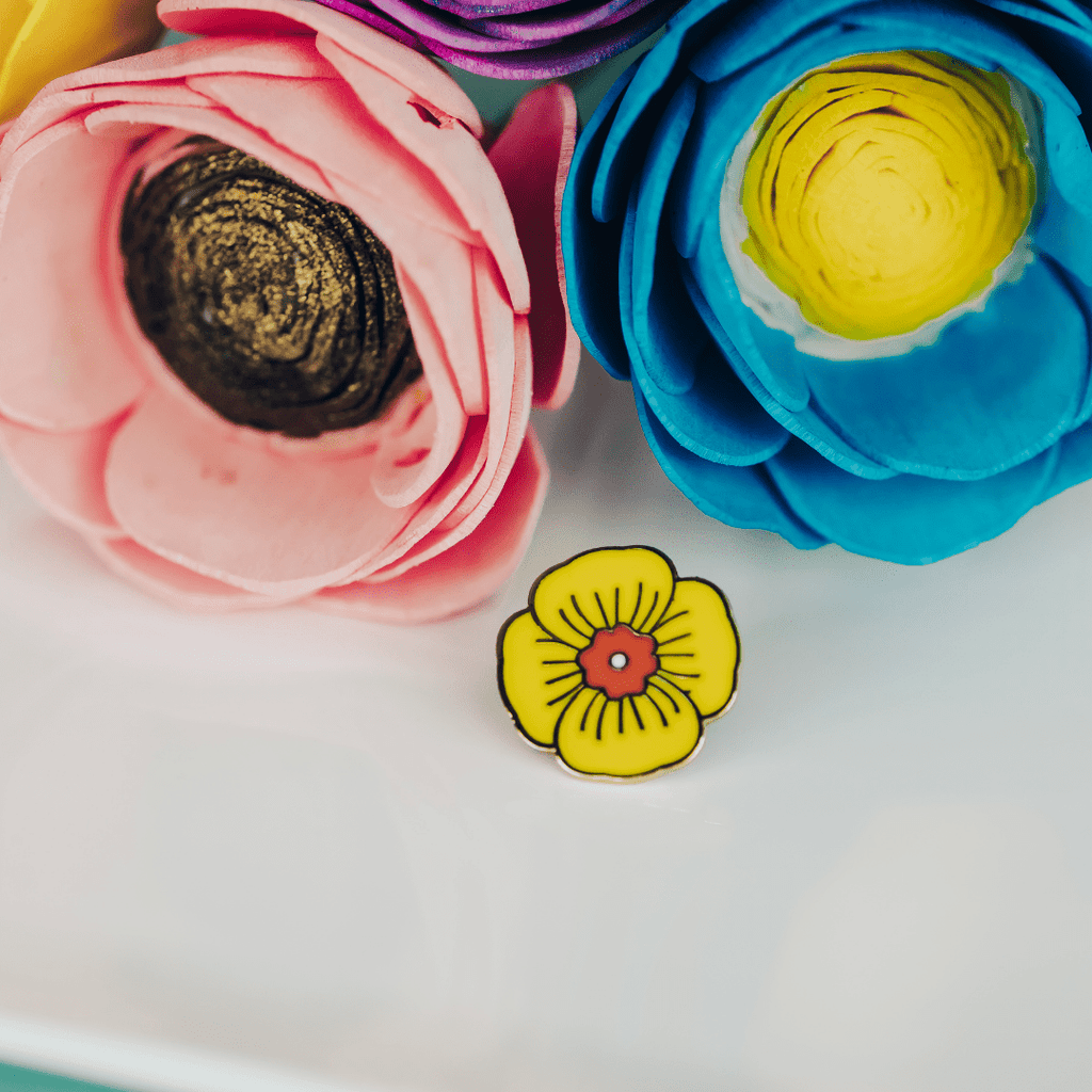 Golden Poppy Enamel Pin - California State Flower - Dream Maker Pins