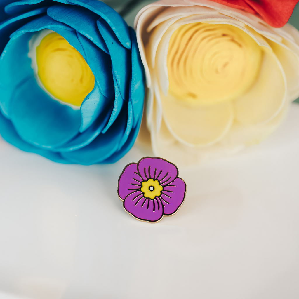 Golden Poppy Enamel Pin - California State Flower - Dream Maker Pins