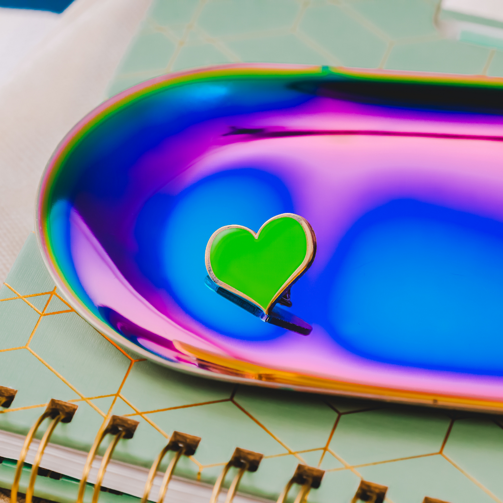 Green Heart Enamel Pin - Dream Maker Pins