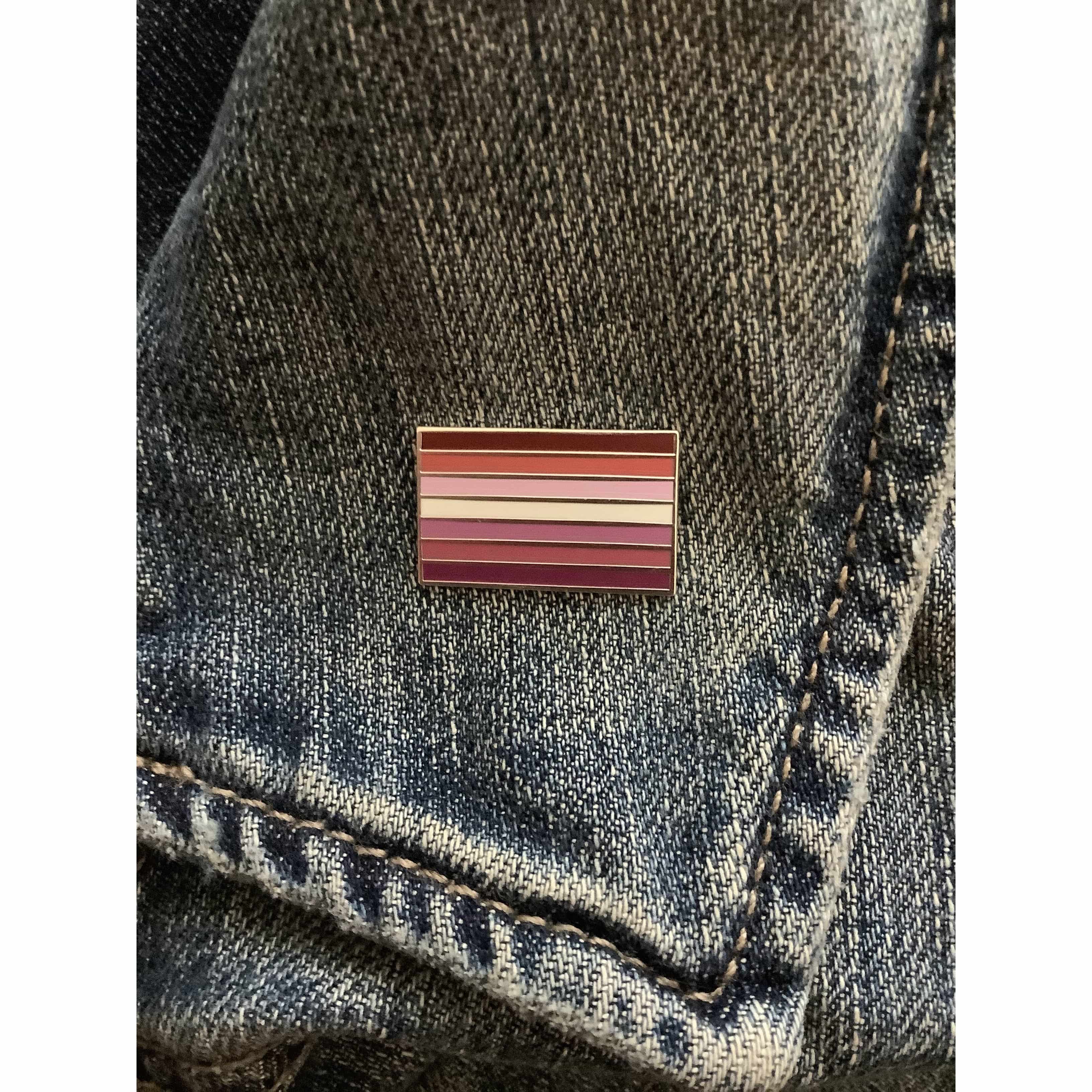 Lesbian Pride Flag Pin - Hard Enamel Lapel Pin With Secure Double Posts ...