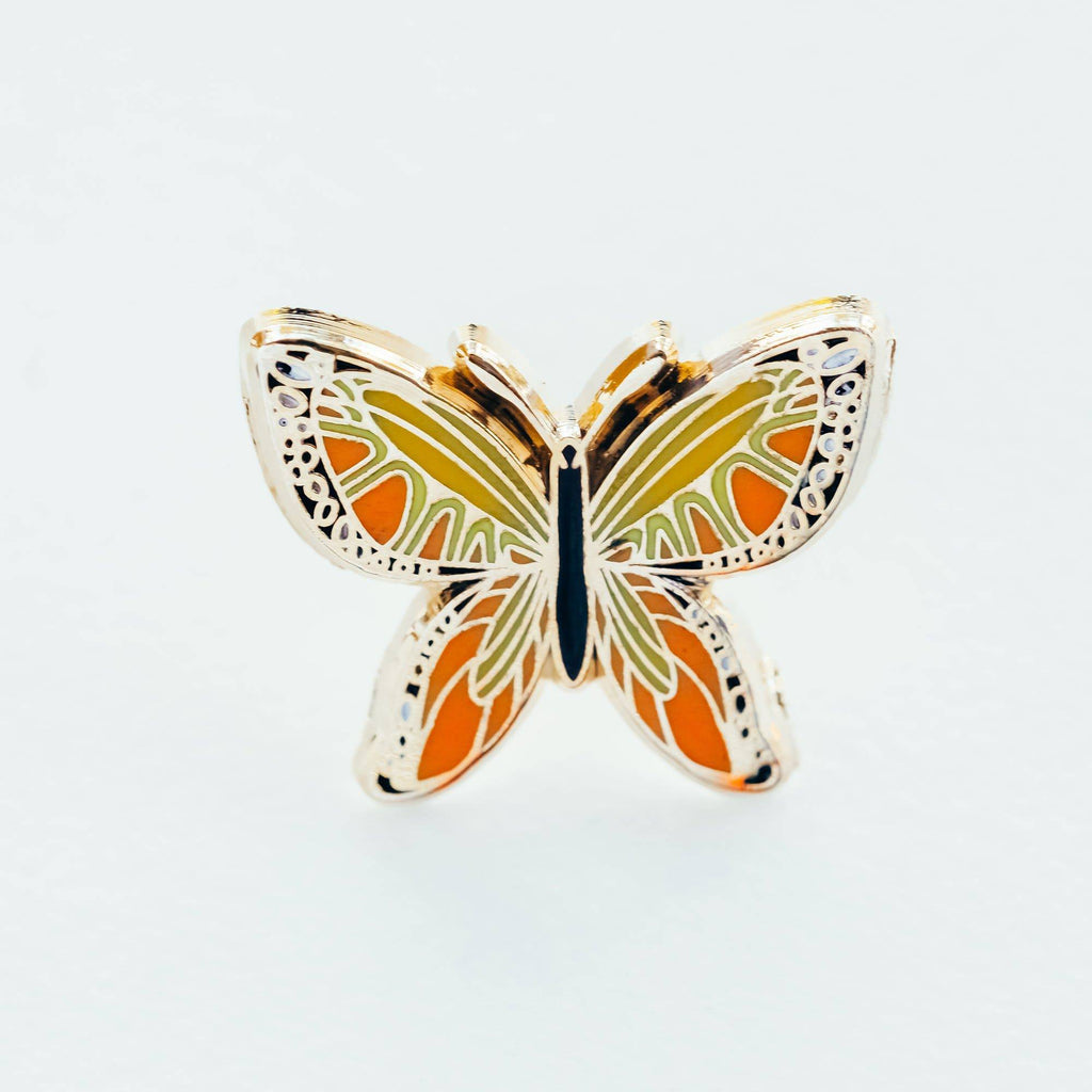 Monarch Orange Butterfly Enamel Pin - Dream Maker Pins