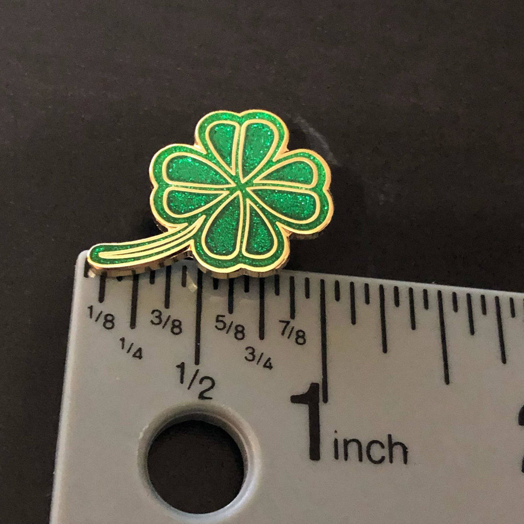 Small Glitter Shamrock Enamel Pin - Dream Maker Pins