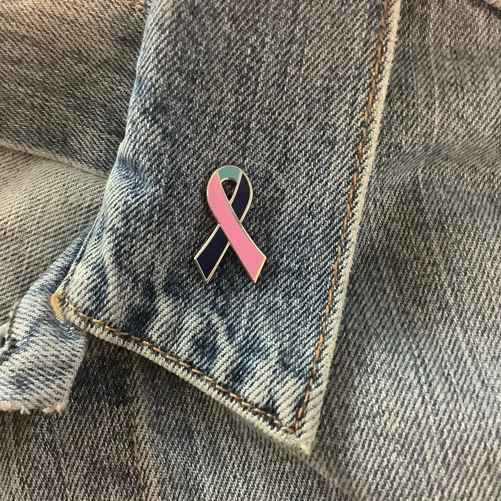 Thyroid Cancer Awareness Ribbon Enamel Pin V1 - Dream Maker Pins