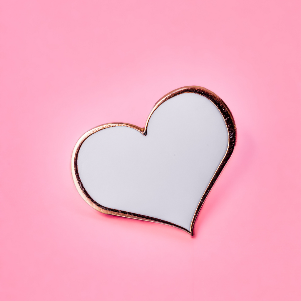 White Heart Enamel Pin - Dream Maker Pins