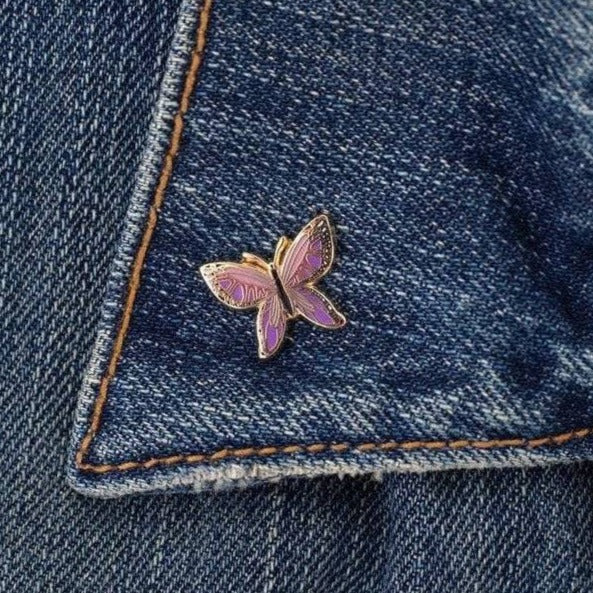 Purple Butterfly Enamel Pin - Dream Maker Pins