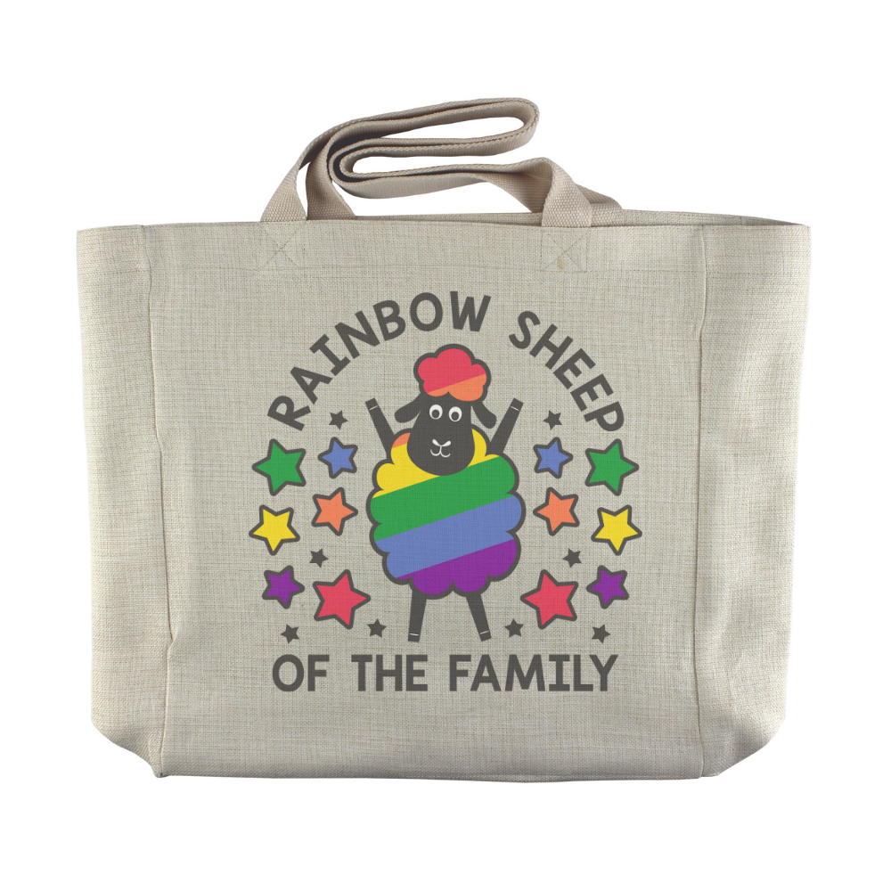 Rainbow Sheep of the Family | LGBTQIA+ Themed Reusable Canvas Grocery Tote - Dream Maker Pins