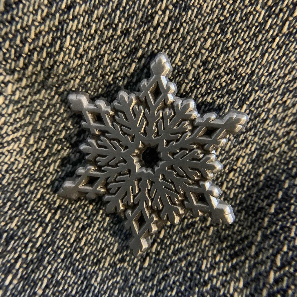 Antique Silver Snowflake Enamel Pin - Dream Maker Pins