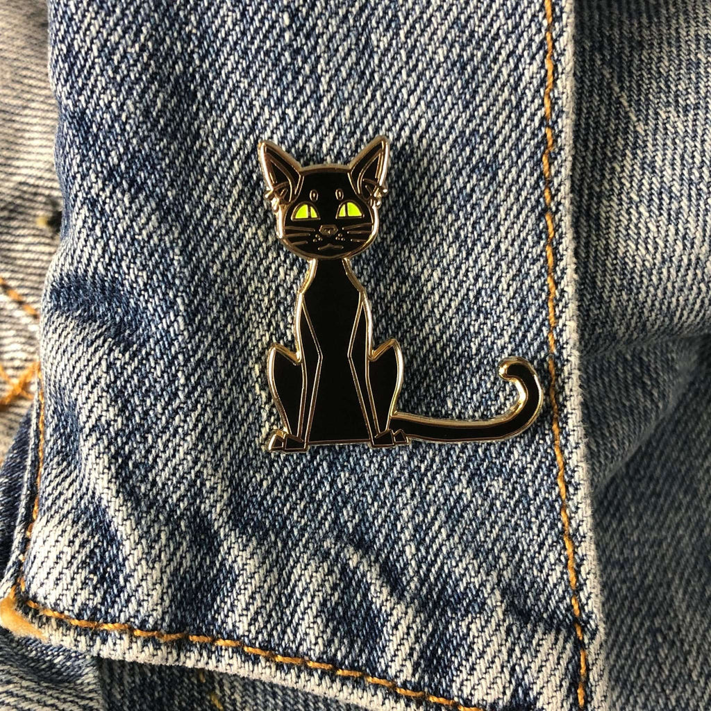 Black Cat Halloween Pin - Dream Maker Pins