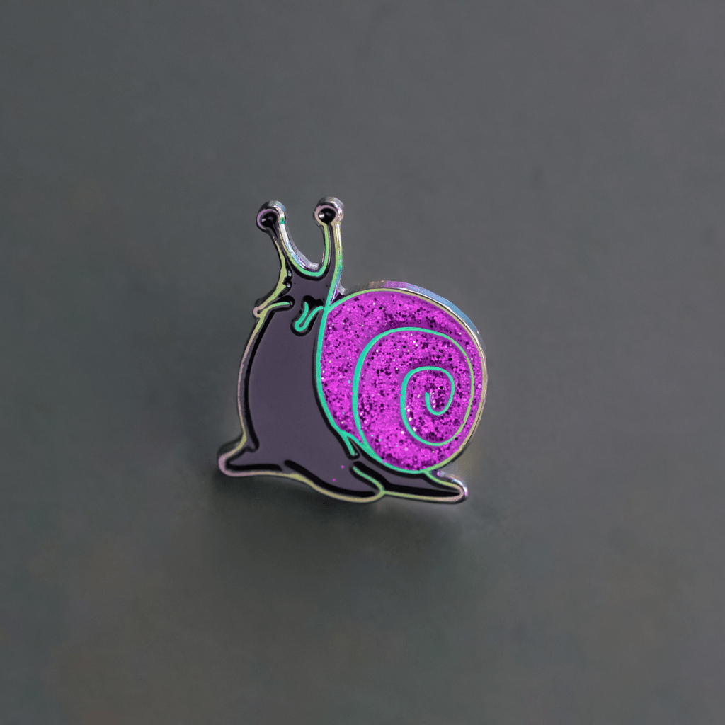 Black & Purple Rainbow Metal Snail Enamel Pin - Dream Maker Pins